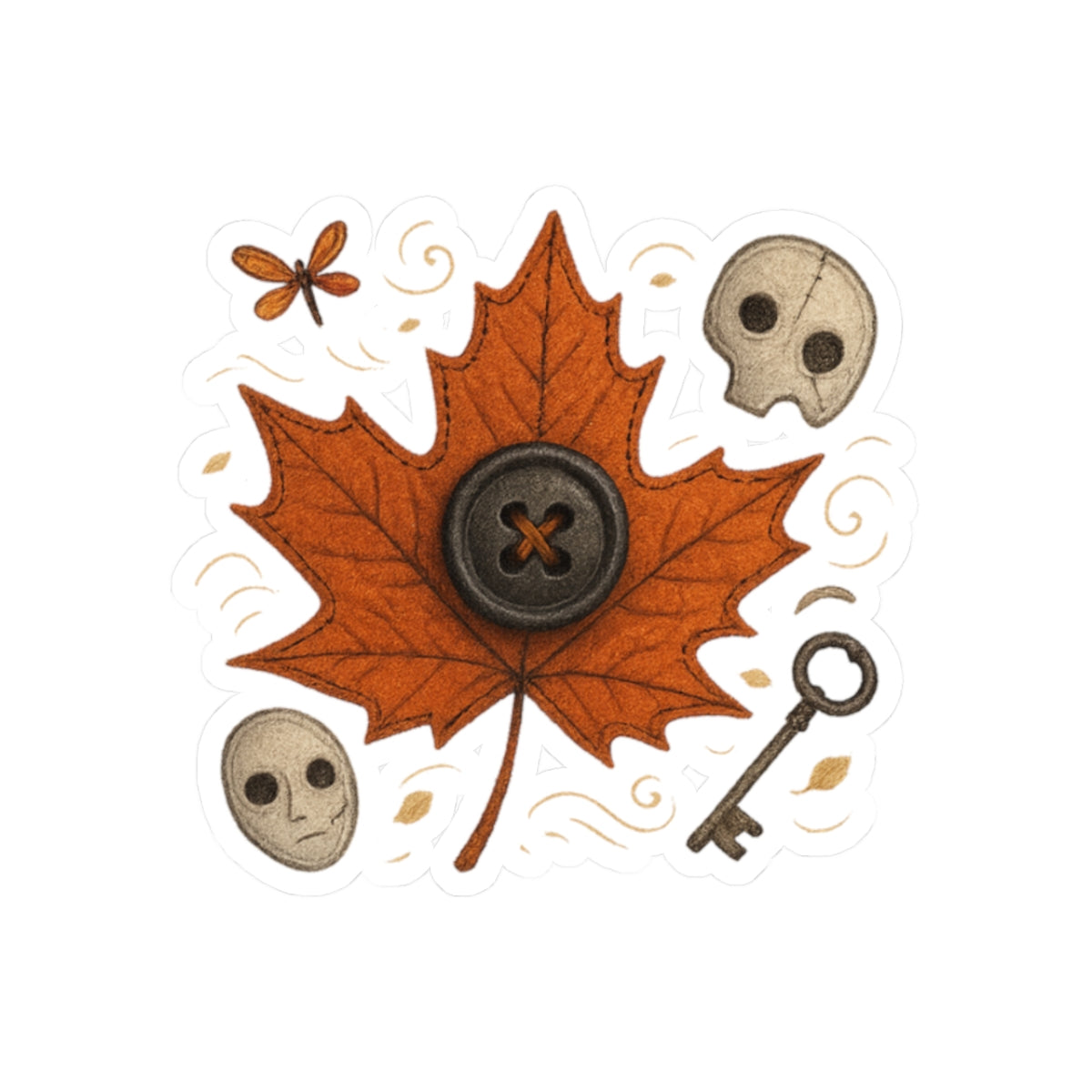 Autumn Vibes Kiss-Cut Stickers | Fall Decor, Halloween Decor, Laptop Stickers, Pumpkin Spice, Leaf Stickers