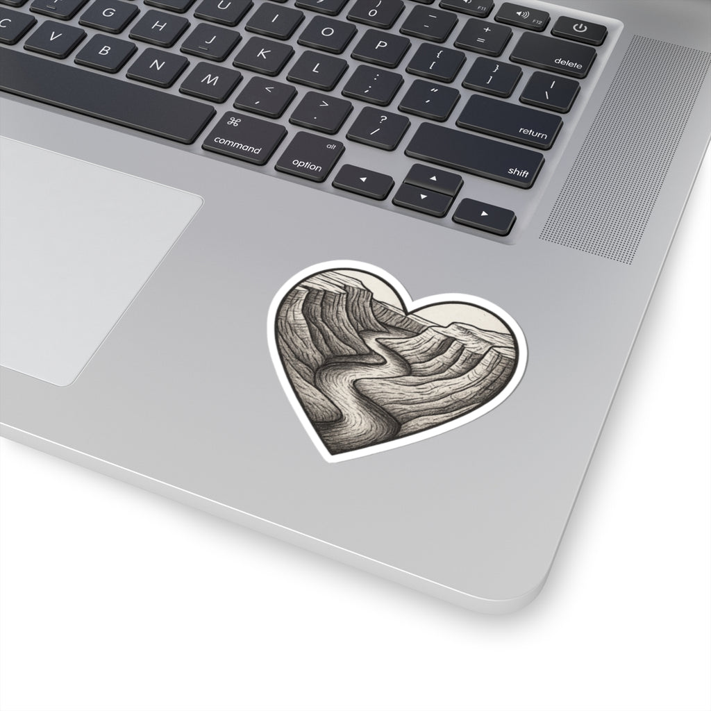 Heart River Kiss-Cut Stickers | Art-Inspired Decals for Nature Lovers, Perfect for Laptops, Water Bottles, Gifts, Home Decor