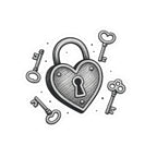 Heart Lock Kiss-Cut Stickers | Cute Lock & Key Design for Planners, Laptops, Gift Wrapping, Scrapbooking, Valentine's Day