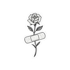 Rose and Band-Aid Kiss-Cut Stickers | Floral Decor | Oversized Stickers for Laptops, Journals, Scrapbooking, Gifts, Home Decor