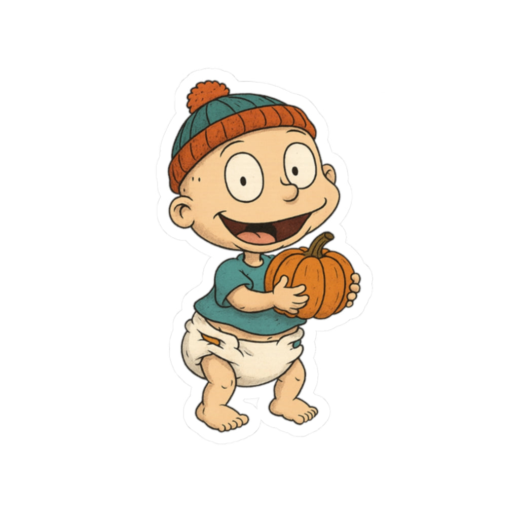 Adorable Baby Pumpkin Kiss-Cut Stickers, Cute Fall Decor, Baby Shower Favors, Halloween Party Supplies, Laptop Decals