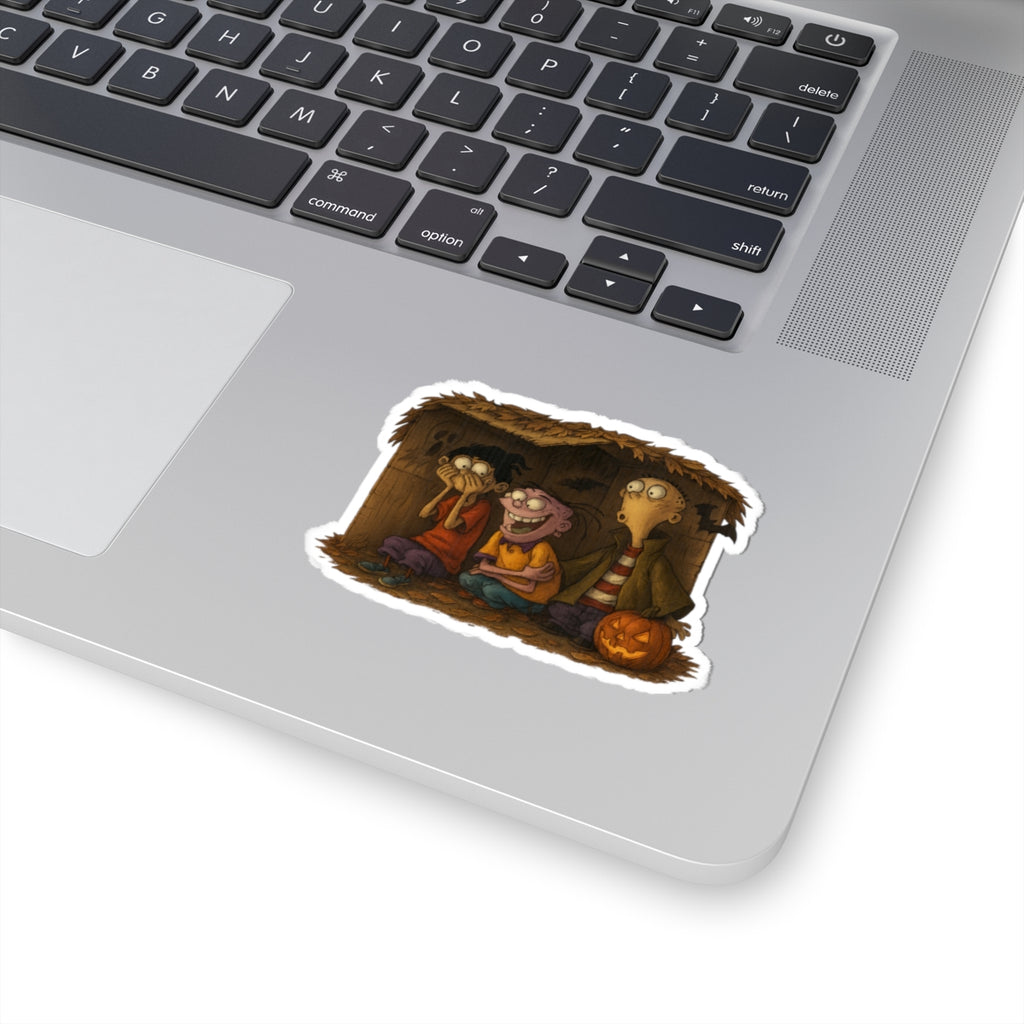 Halloween-Themed Kiss-Cut Stickers, Ed Edd n Eddy Art, Fun Gift for Kids, Laptop Decoration, Spooky Season Decor