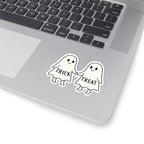 Cute Ghost Trick or Treat Kiss-Cut Stickers, Halloween Decor, Fun Party Favors, Laptop Stickers, Gift for Kids